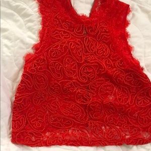 Zara red lace top